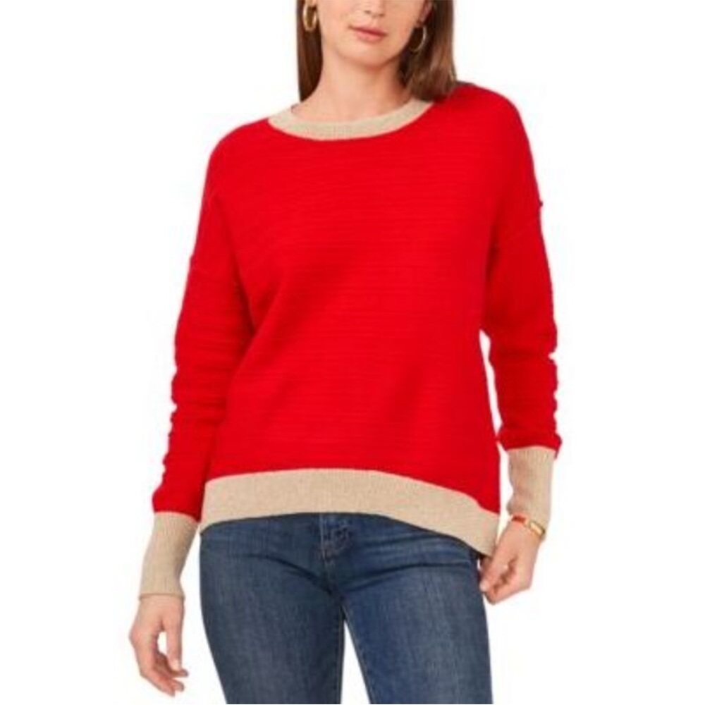 NWOT Vince Camuto Colorblocked-Trim Sweater Size Large